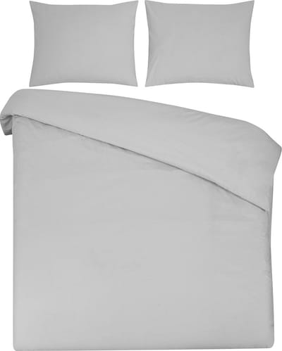 DoubleDry Dekbedovertrek 100% Natuurlijk Katoen - Tweepersoons 200x200/220 cm + 2 Kussenslopen - Ademend & Zacht - Lichtgrijs(blauw)