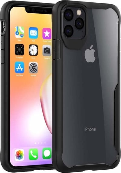 ShieldCase Anti Shock case geschikt voor Apple iPhone 11 Pro Max - hoesje - Doorzichtig hoesje met verstevigde zwarte randen - Optimale bescherming - Transparant / Zwart