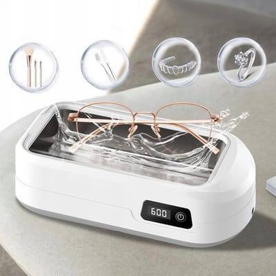Ultrasoonreiniger - 640 ml - 4 tijdinstellingen - 360° dieptereiniging - voor brillen, sieraden, horloges, kunstgebitten en munten