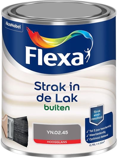 Flexa - Strak In De Lak Buitenlak Hoogglans - Yn.02.45 - Mengverf - 750 Ml