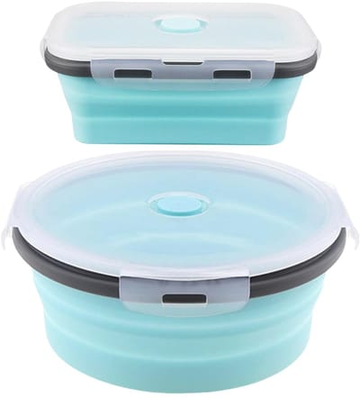 JHUBERS- Lunchbox Ronde/Vierkante - Opvouwbaar - Siliconen - Ruimtebesparend - Hitte- en Koudebestendig - 1 Stuk - Broodtrommel