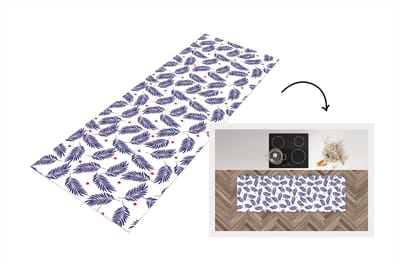 Keukenloper - Loper keuken - Tropisch - Bladeren - Patronen - Stippen - 150x50 cm - Keukenloper vinyl