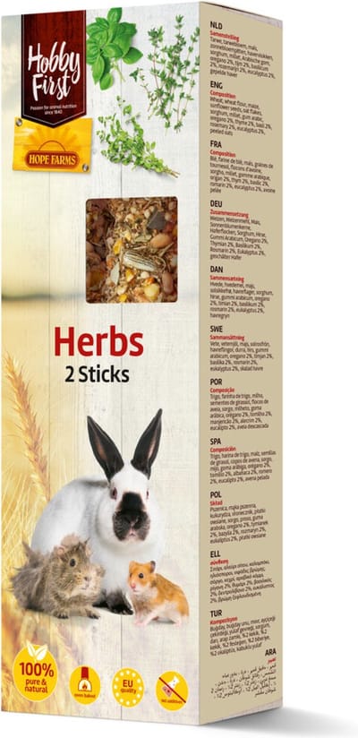 HobbyFirst Hope Farms Sticks Small Animals Herbs - 8 x 112 gr - Voordeelverpakking