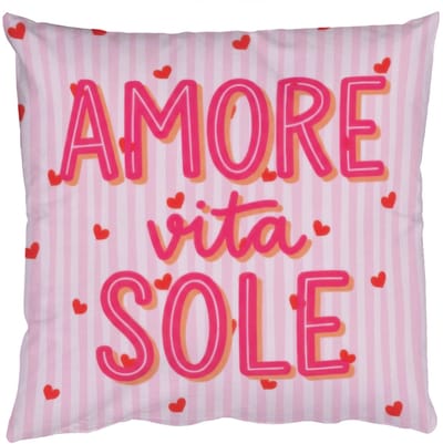Sierkussens - Kussentjes Woonkamer - 50x50 cm - Amore vita sole - Roze - Hartjes