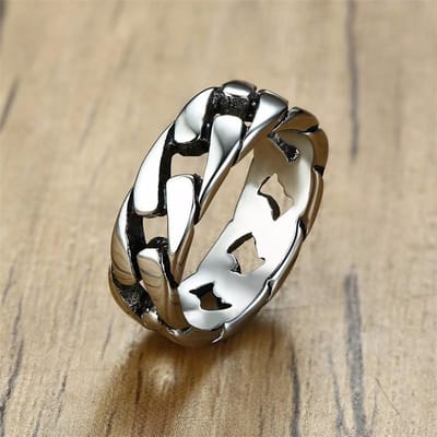 Vnox Stijlvolle Vaste Schakel Ketting Ring voor Mannen Hoge Kwaliteit Roestvrij Staal Mannen Bandjes Uniek Cadeau voor Hem 8