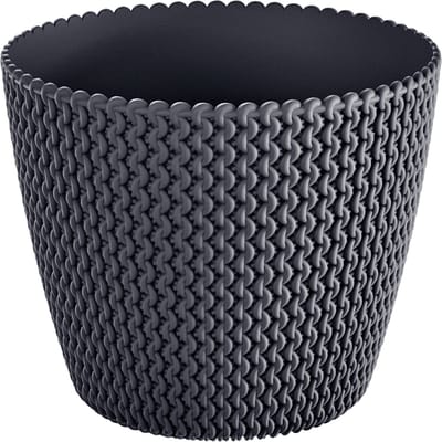 Prosperplast Bloempot/plantenpot Splofy - antraciet grijs - voor buiten - D35 x H29 cm - kunststof