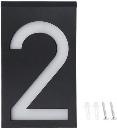 Dailygoods - Zonne-energie Outdoor LED - Huisnummer Licht - Energiebesparend - Waterdicht - Signaallicht - Voor Buiten - Nummer 2