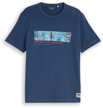 Tom Tailor - T-shirt met fotoprint - Maat M - Dark Duck Blue
