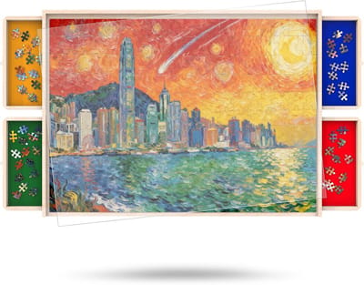 Puzzelbord met laden - Puzzel tafel - Puzzels maken - Draaibaar 360 graden - 75 x 55 cm - Niet gespecificeerd