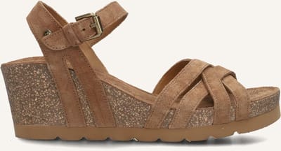 Panama Jack Vera Sandalen - Met Sleehak - Dames - Bruin - Maat 40