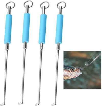 Dailygoods- Ontkoppelaar 4 Stuks - Vishaakverwijderaar - Roestvrij Staal - Hengelaccessoires - Snel Verwijderen - 16,5 cm Lengte
