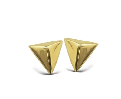 Oorbellen Pyramide 3D Goudkleur Silver Gold-plated JE001G