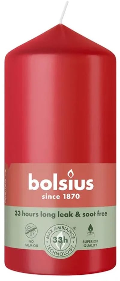 Bolsius Stompkaars Delicate Red Ø58 x 120 mm – 33 Branduren – 6 Stuks – Decoratieve Kaarsen