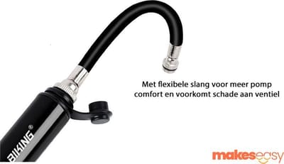 Fietspomp Racefiets | Mini Fietspomp | Met Flexible slang | 8 Bar | Zwart