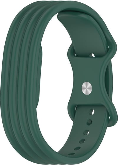 Stravo Zacht Siliconen Sport Bandje – Geschikt voor Fitbit Air – Comfortabele Horlogeband met Pin-and-Tuck Sluiting – Groen