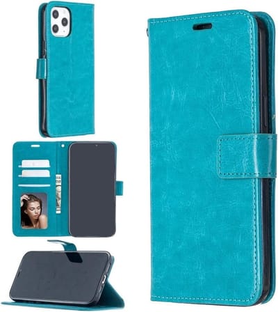 Portemonnee Book Case Hoesje Geschikt voor: iPhone 12 -  turquoise
