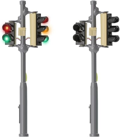 Model Verkeerslichten - Voetgangerslichten Trein - Modelbouw Diorama - Schaal N 1:160 - 2 stuks - Multicolor