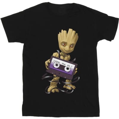 Marvel Heren Guardians Of The Galaxy Groot Cosmic Tape T-Shirt (Zwart)