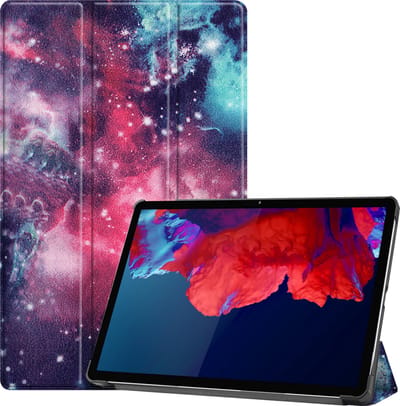 Hoesje Geschikt voor Lenovo Tab P11 - Dun & Stevig - Trifold Bookcase - Hard Cover - Hardcover Book Case - Tablet Hoes - Galaxy