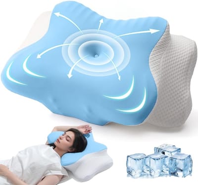 SnelShoppen - Cervicaal Nekkussen voor Pijnverlichting, Ergonomisch Contourkussen van Traagschuim, Orthopedisch Nekkussen voor Buikslapers, Koelkussen