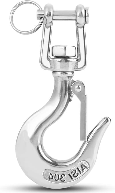 Robuuste Slip Haak voor Touwen en Kettingen - Veilig Lifting en Slepen tot 150kgf - RVS 3/16 Inch