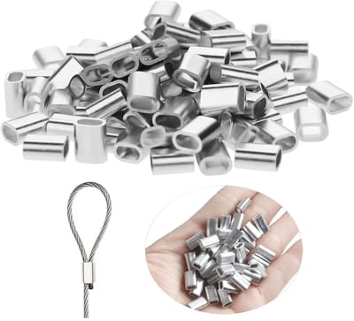 Aluminium kabelclips 4 mm - roestvrij - 120 stuks - betrouwbare verbinding voor kabels - ShopVlot