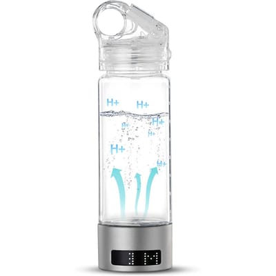 400ml Waterstof Waterfles Generator Type-C Oplaadbaar SPE Technologie LED Display Draagbaar zilver