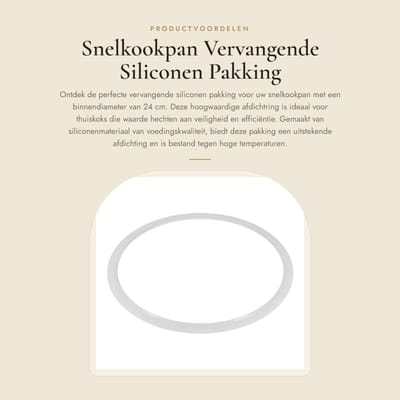 Dailygoods- Siliconen Pakking 24 Cm - Vervangende Afdichtring - Afdichtingsring - Duurzaam Siliconenmateriaal - Hoge Temperatuur Weerstand - Makkelijk te Installeren