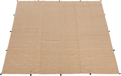 CanvasCamp Heavy Duty Canvas Tarp 4 x 4 m – Vierkant Schaduwdoek 16 m² – Waterafstotend Polykatoen 450 g/m² – Donker Zand