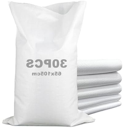 30 Stuks Lege Zandzakken 65 x 105 cm - Witte PP Geweven Zakken voor Waterbescherming en Stabiliteit