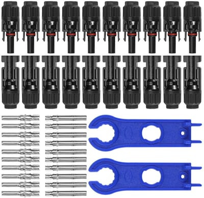 TOVBMUP Zonne-energie connectoren - Mannelijke/vrouwelijke PV-connectoren - Voor fotovoltaïsche zonnepaneelkabelaccessoires - 10 paar
