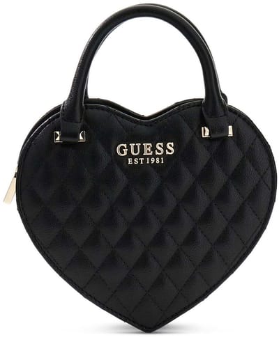 Guess Atabey Heart Bag Dames Black Heart Shape Bag in synthetisch materiaal met 4G logo