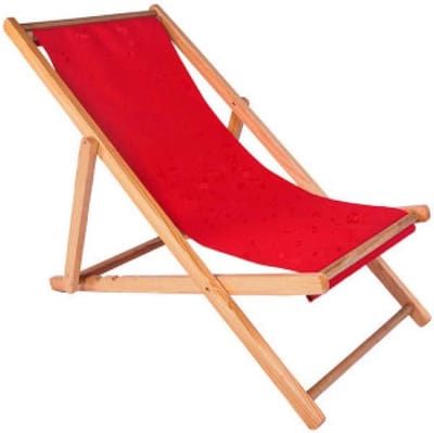 Opvouwbare Strandstoel met Verstelbare Rugleuning 128 x 58 cm Massief Hout Zonnestoel Camping Ligstoel Oxford Stof Draagbare Lounge Stoel 150 kg Draagkracht Rood - Mobili Bella