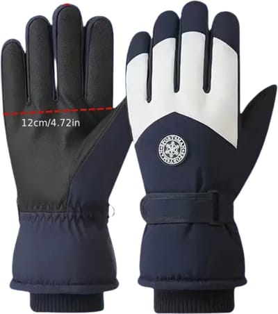 Livano Skihandschoenen - Handschoenen Winter - Handschoenen - Touchscreen - Waterdicht - Winddicht - Blauw/Wit