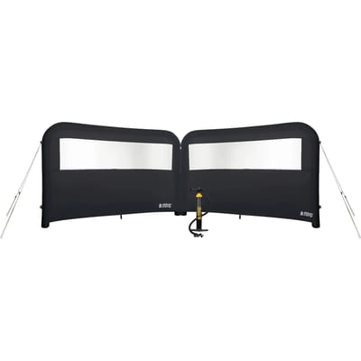 Abbey Camp Opblaasbaar Windscherm 2 x - Met Pomp - Grijs - 480 x 140 cm - Koppelbaar