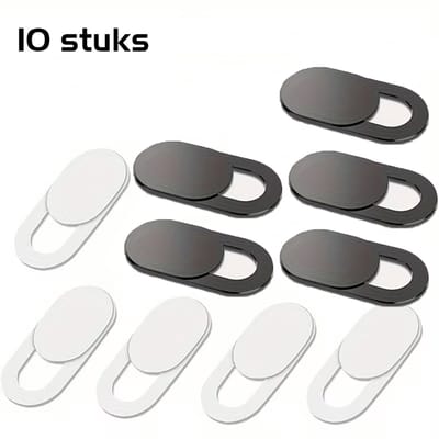 DW4Trading Webcam Covers Lens Bescherming 2x5 Stuks Ideaal Voor Iphones en Laptops - Zwart en Wit