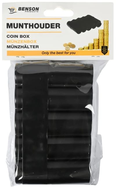 Benson munthouder - geschikt voor 5 muntsoorten - 13 x 12 cm - spaarpot - compact en handig in gebruik