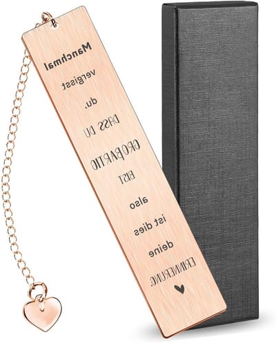 Persoonlijke metalen boekenlegger met inspirerende boodschap en gelukscharms voor vrouwen, leraren en vrienden - perfect als verjaardagscadeau