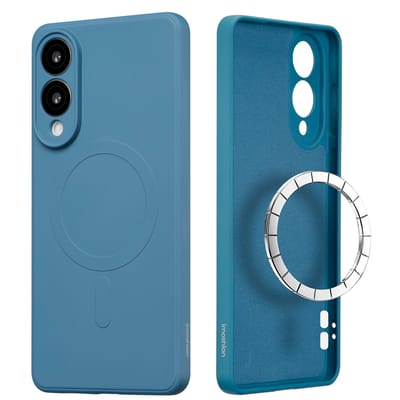 imoshion Hoesje - Geschikt voor Samsung Galaxy S25 Edge - Color Backcover met Magnetische Ring - Donkerblauw