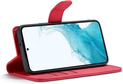 CaseMania Bookcase hoesje geschikt voor Samsung Galaxy S23 - Effen Rood - Kunstleer - 2-in-1 Magnetisch Uitneembaar Design