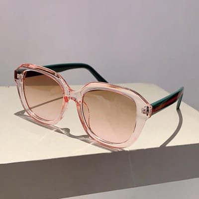 Mode Witte Decoratie Zonnebril Chique Vierkant Ontwerp Dames Zonnebrillen Oversized Zonnebrillen voor Reizen Rijden as picture shows helder roze kleur