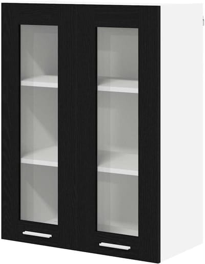 Keukenkast Hangend - Wandkast Keuken - Keuken Organiseren - Eenvoudig Design - 60 x 31 x 80 cm - Zwart Eikenlook