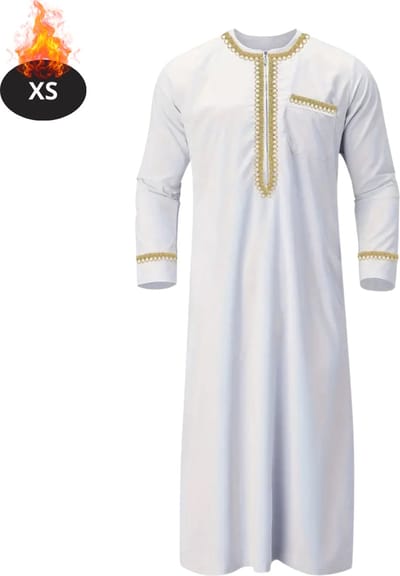 Nivard Islamitische Kleding - Djellaba Heren - Moslim Kleding - Arabisch Mannen Kaftan - Alhamdulillah - Wit XS