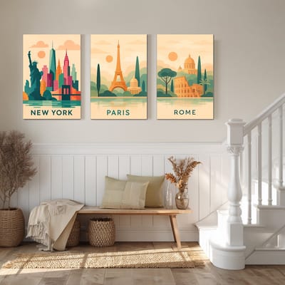 ROME ABSTRACT - Wanddecoratie 60x80 cm - Aluminium - Luxe Kunst aan de Muur