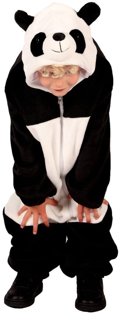 Panda Onesie Kind Kinderen Unisex Zwart / Wit Dieren Maat 1
