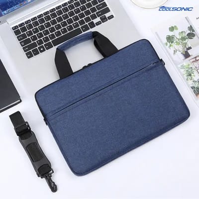 Laptoptas - Aktetas - Schoudertas - Blauw - 15.6 Inch - 2 in 1 - Ritssluiting - Zakelijk