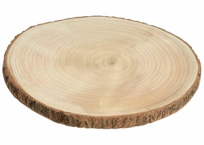 Kaarsenbord/decoratie dienblad - houten boomschijf - 20 x 3 cm - rond - tafeldecoratie