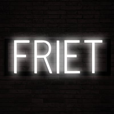 FRIET - Lichtreclame Neon LED bord verlicht | SpellBrite | 43,01 x 16 cm | 6 Dimstanden & 8 Lichtanimaties | Reclamebord neon verlichting