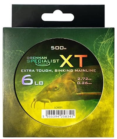 Drennan Specialist XT Sinking Mainline – Slijtvaste Zinkende Hoofdlijn voor Grote Vis - Maat : 8lb