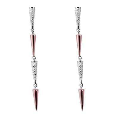Orphelia SET-7433 - Juwelenset Triangles: Ketting + Oorbellen - 925 Zilver - Zirkonia - 45 cm